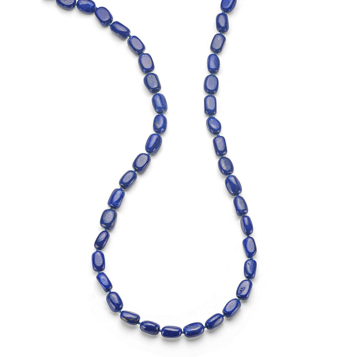 Long Lapis Beaded Necklace