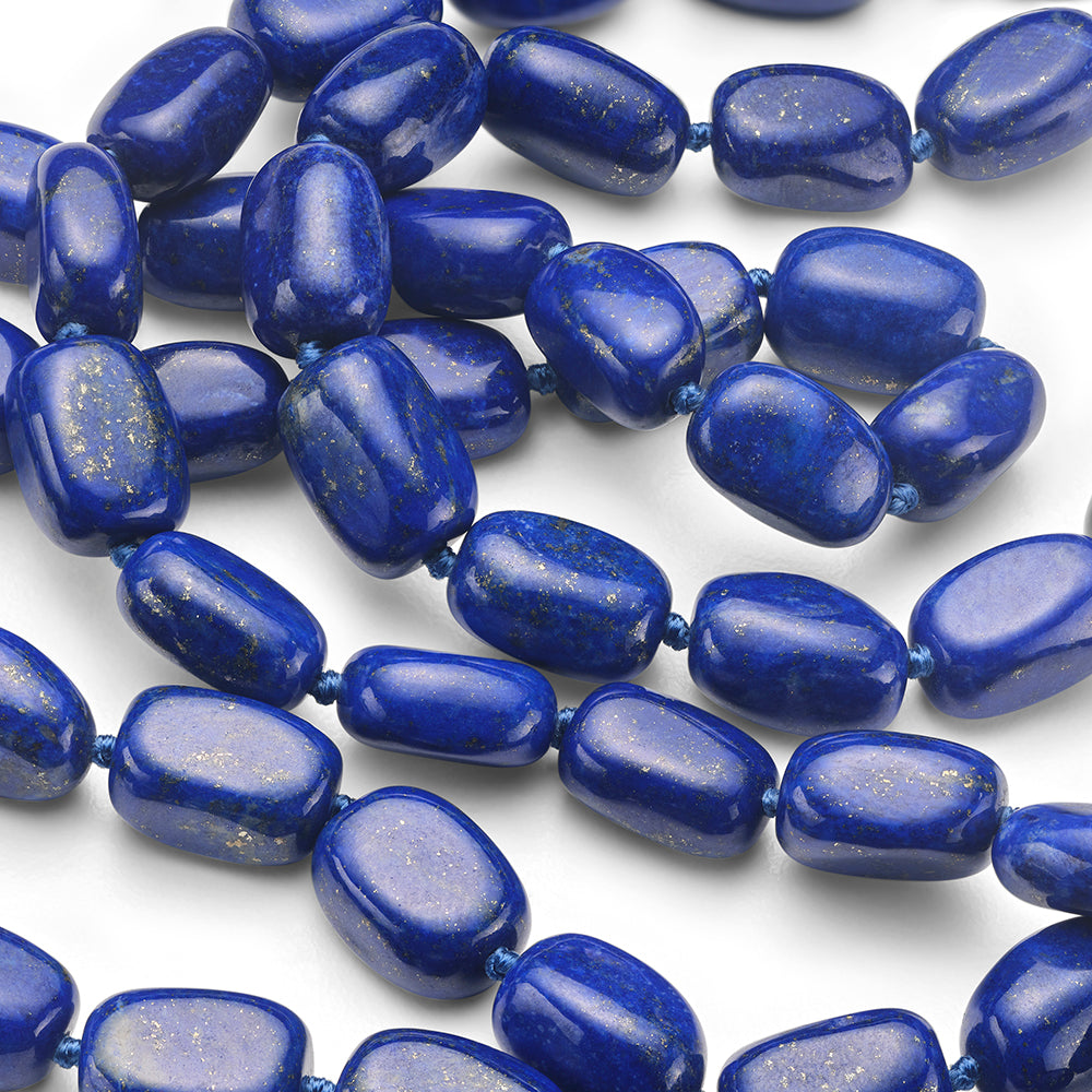 Long Lapis Beaded Necklace