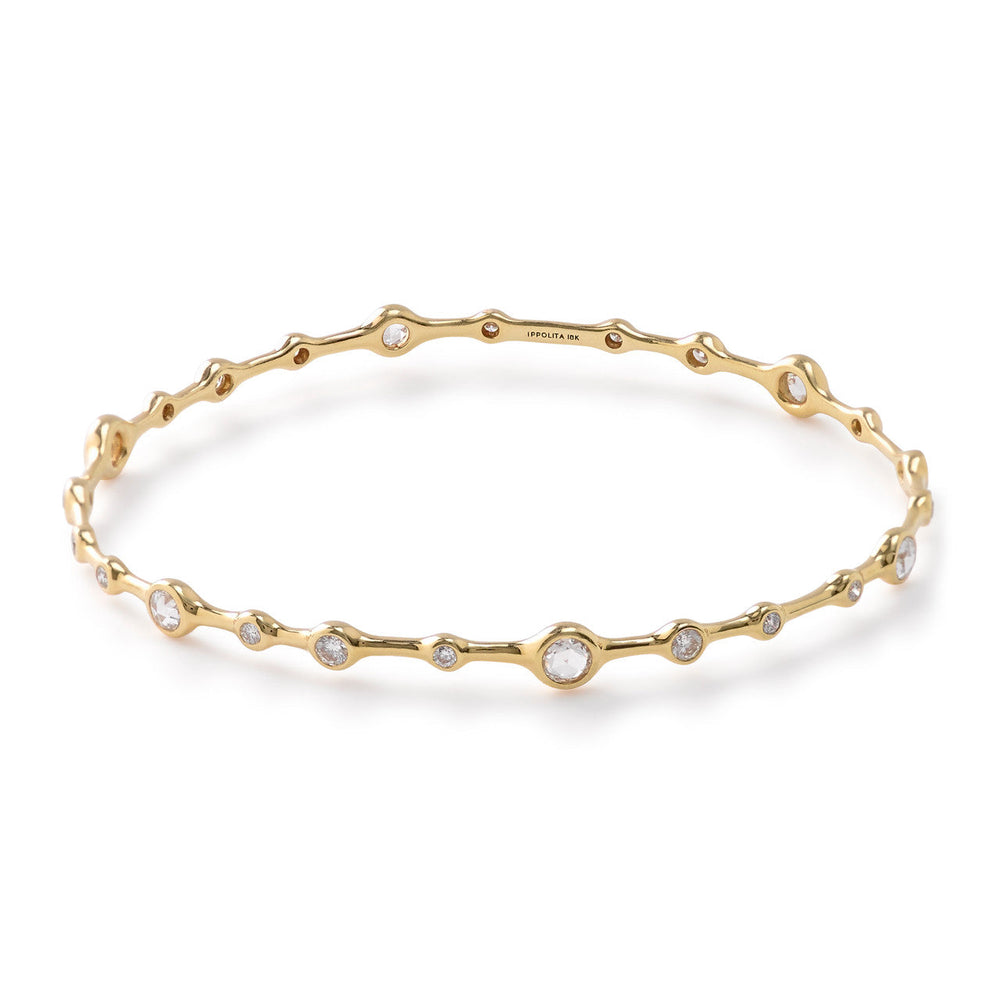 Yellow Gold 18K Diamond Superstar Bangle - Front Profile | IPPOLITA