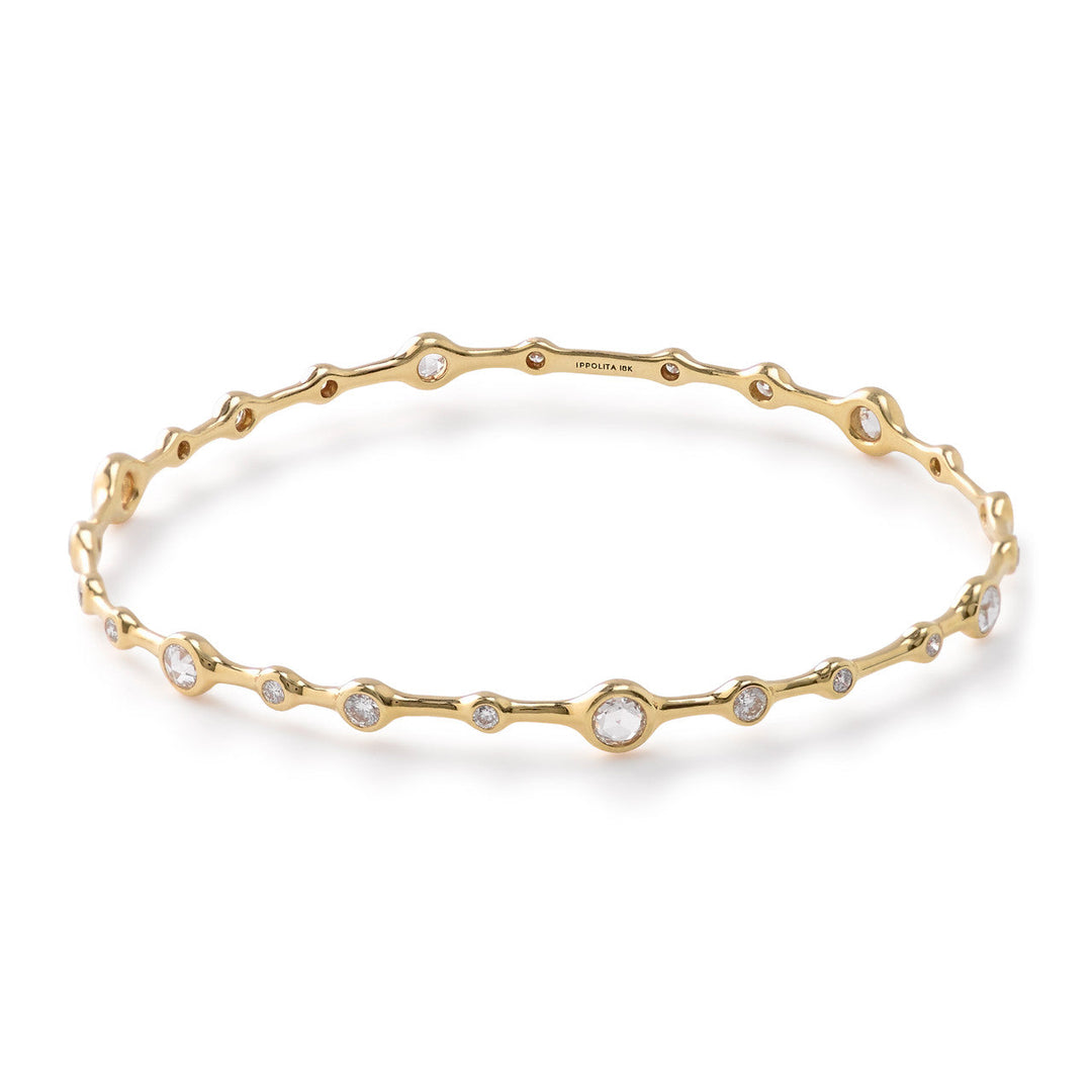 Yellow Gold 18K Diamond Superstar Bangle - Front Profile | IPPOLITA