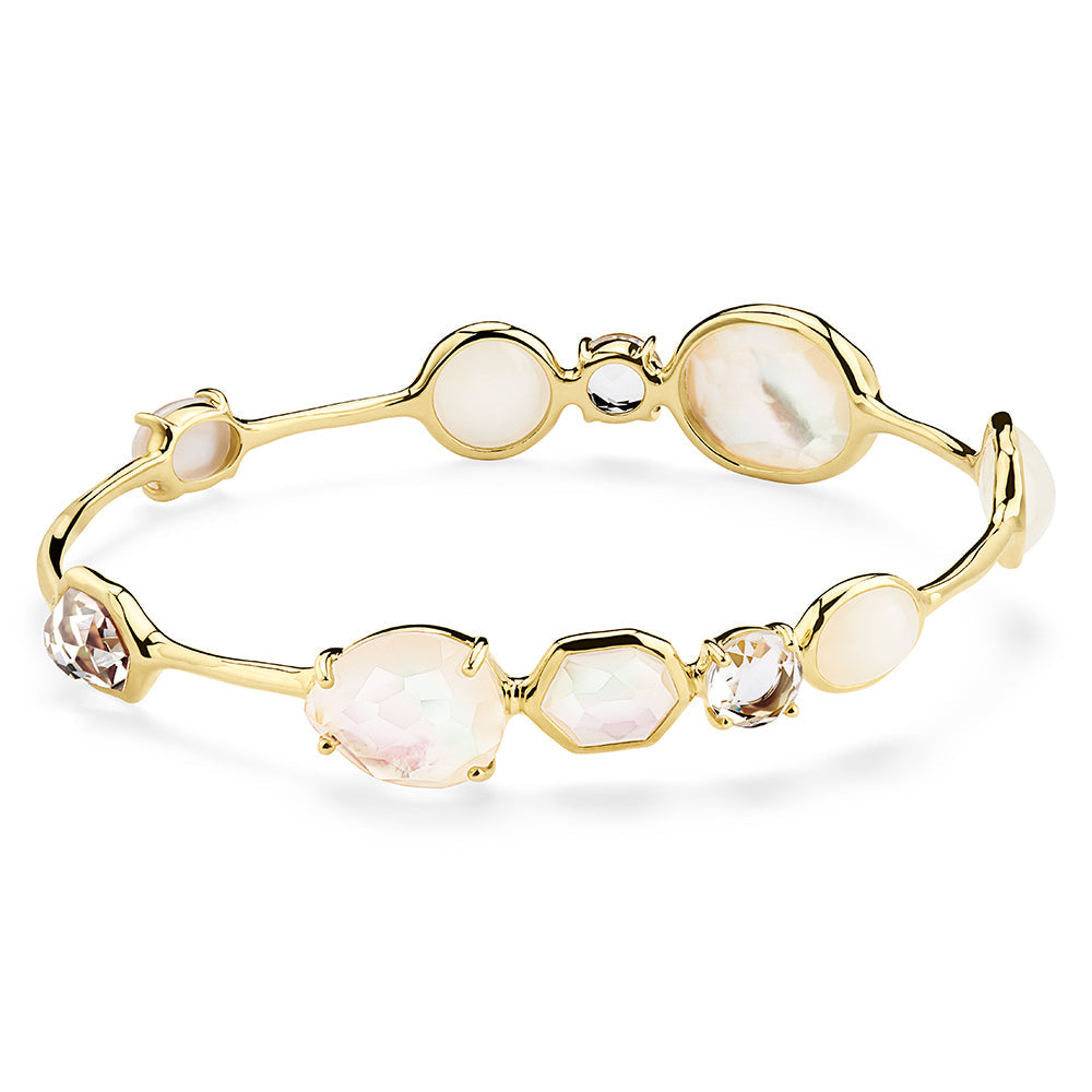 Clear Crystal 18K Gold Gelato Kiss Bangle - Product View | IPPOLITA