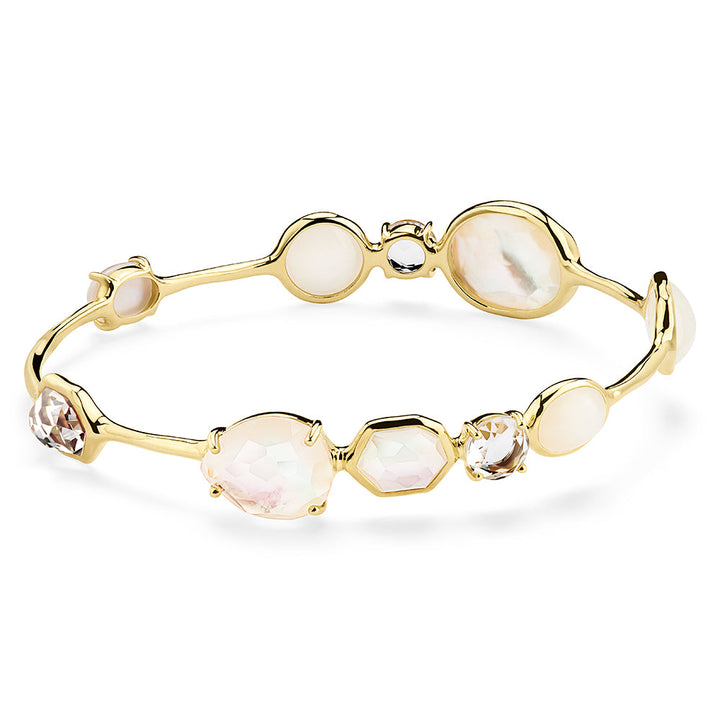 Clear Crystal 18K Gold Gelato Kiss Bangle - Product View | IPPOLITA