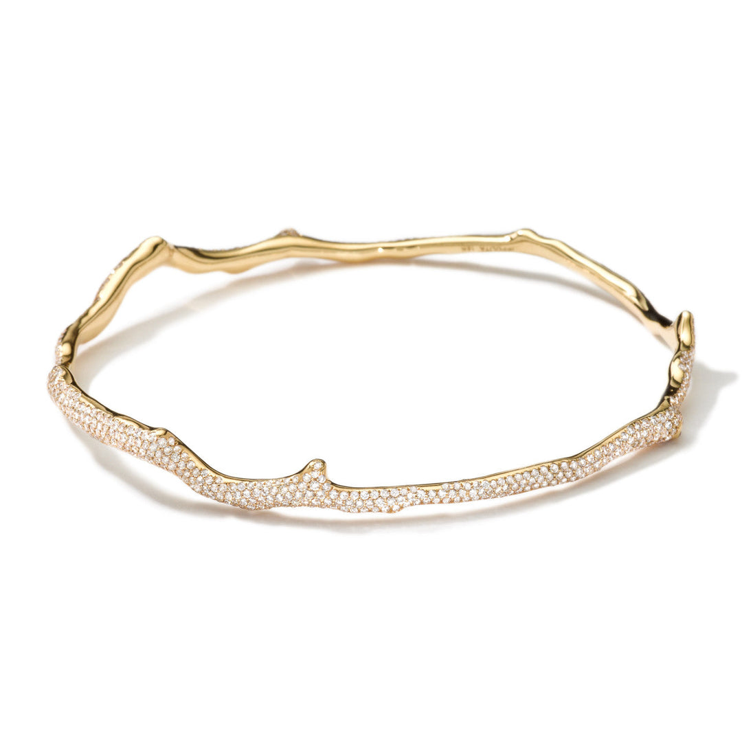 Yellow Gold Diamond Coral Reef Bangle - Product View | IPPOLITA