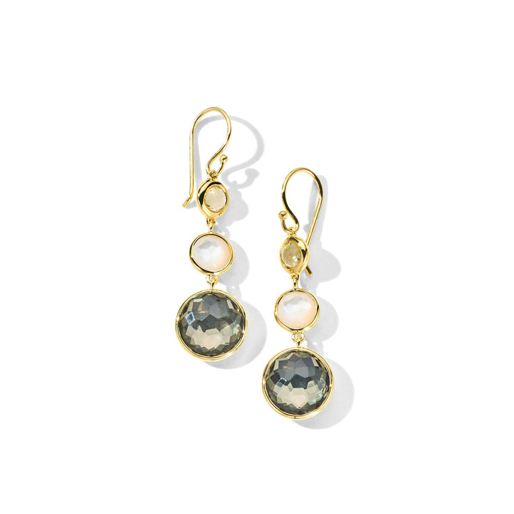 Small 3-Stone Drop Earrings