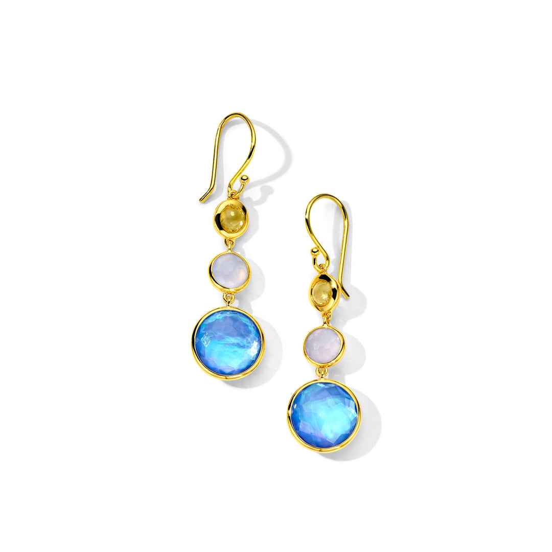 Small 3-Stone Drop Earrings