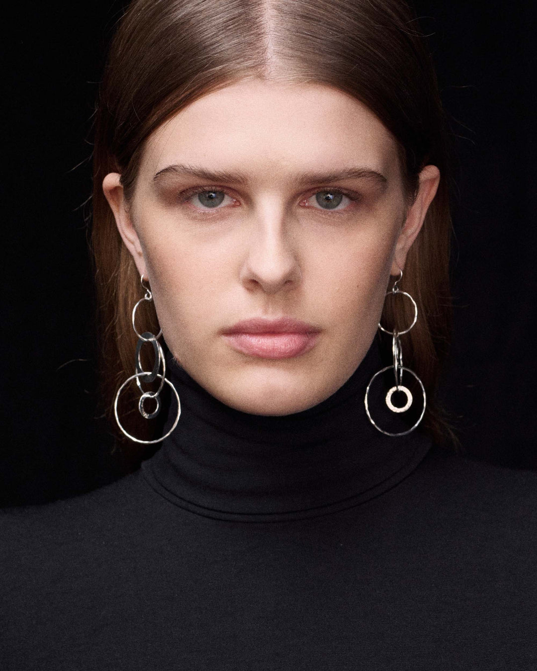 Jumbo Hammered Jet Set Earrings