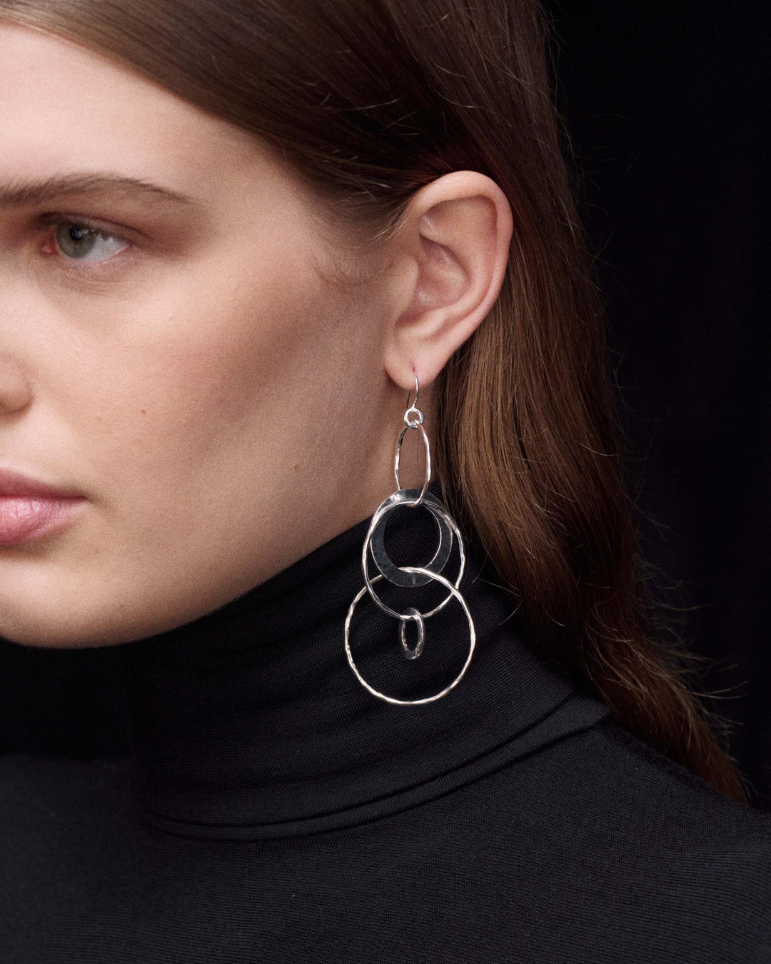 Jumbo Hammered Jet Set Earrings