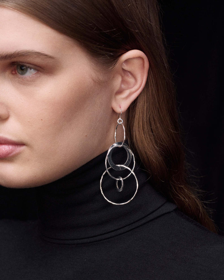 Jumbo Hammered Jet Set Earrings