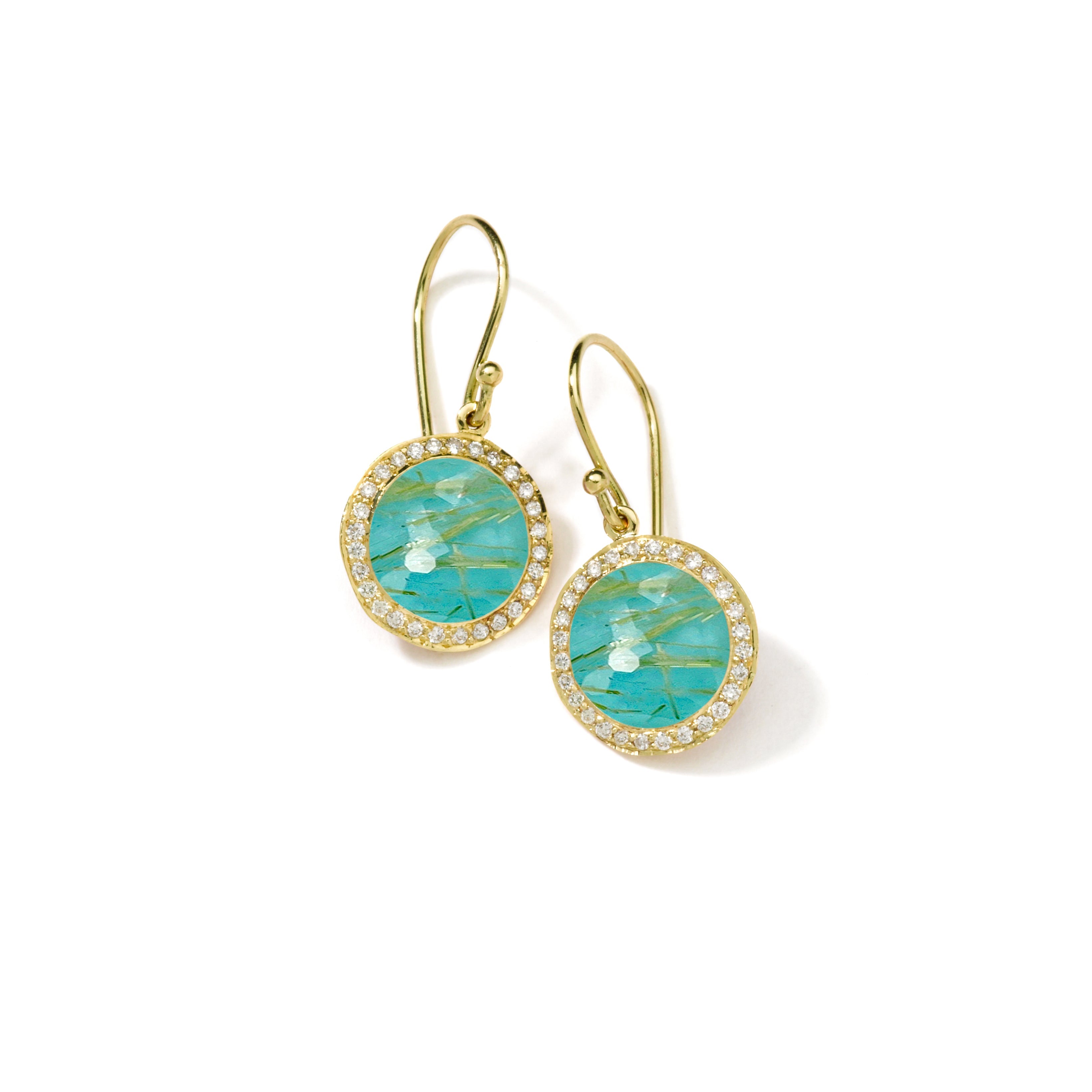GOLDEN RUTILATED QUARTZ OVER TURQUOISE DOUBLET