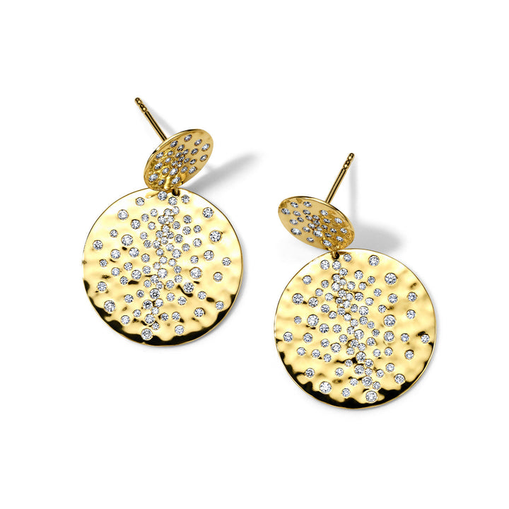 Round Crinkle Snowman Earrings
