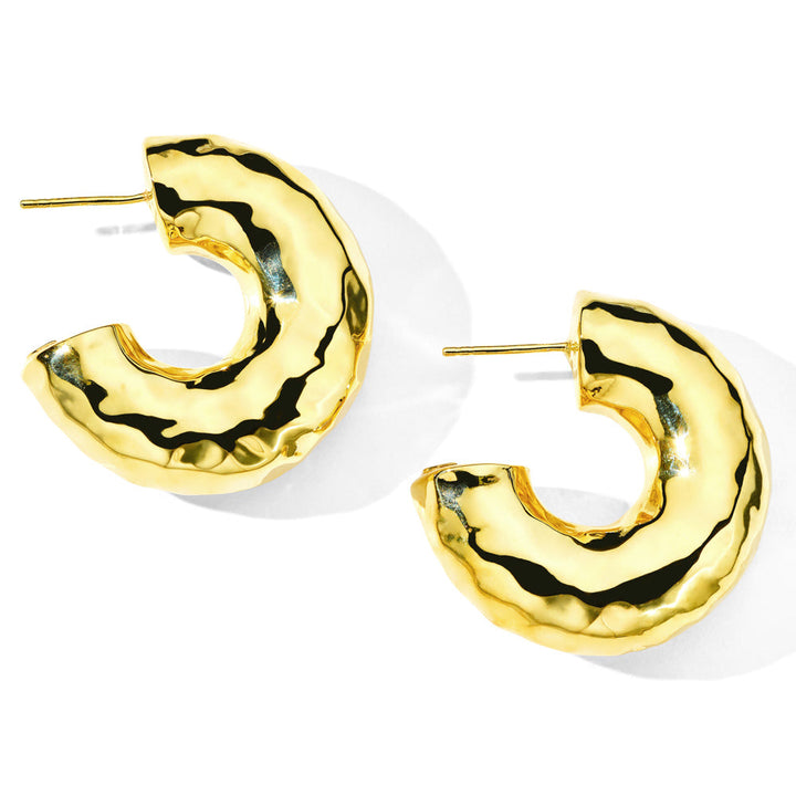 Small Hammered Hoop Earrings