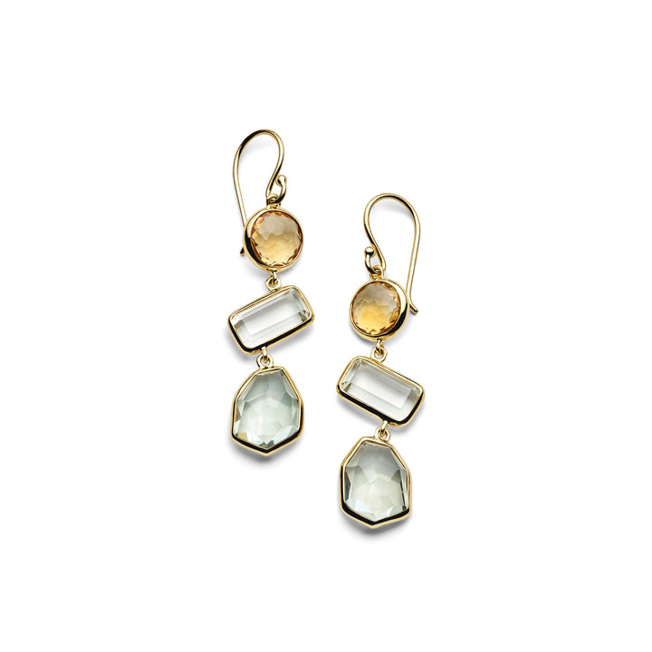 3-Stone Drop Earrings