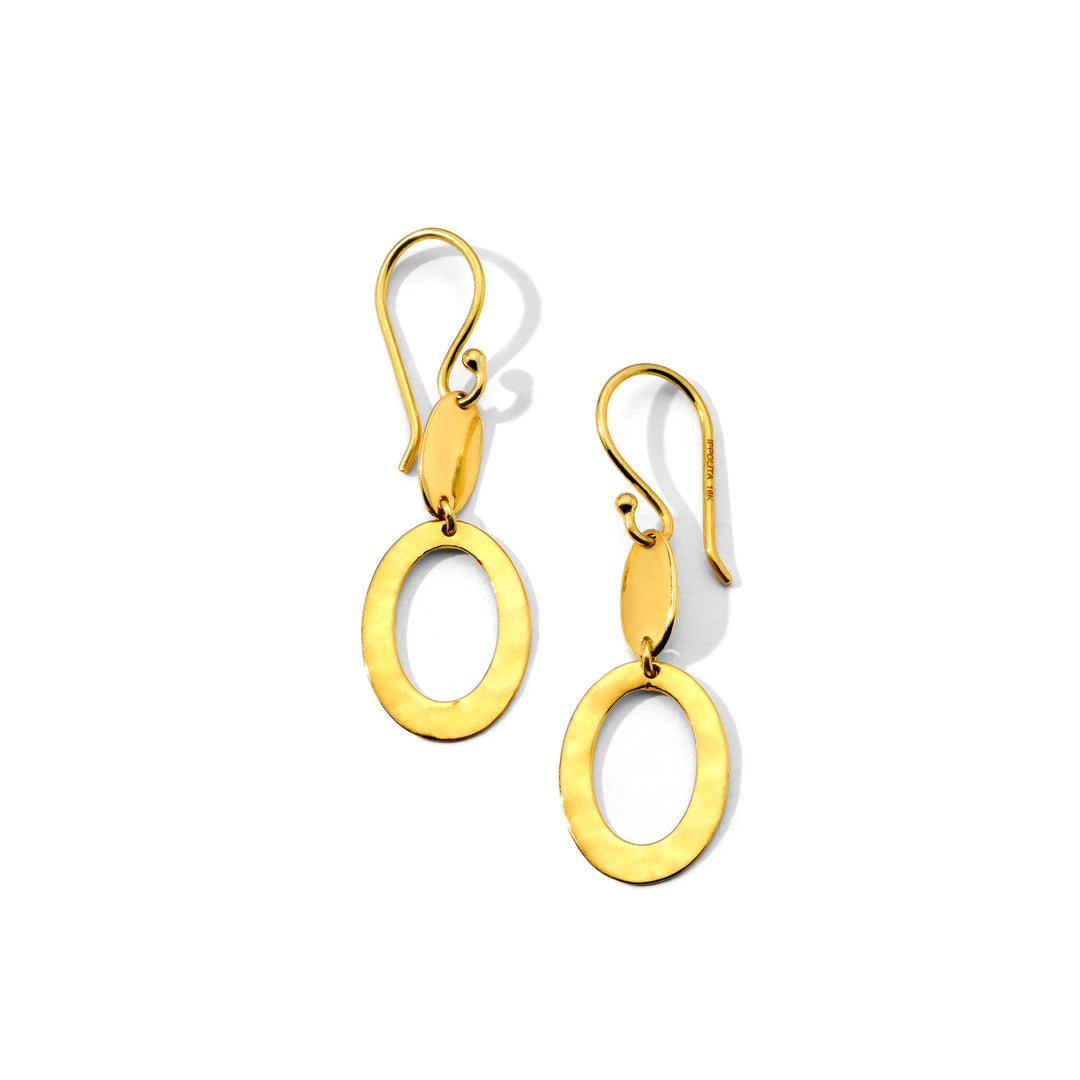 18K Gold Small Mix Texture Drop Earrings - Product View | IPPOLITA