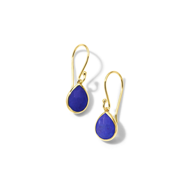 Lapis 18K Gold Teeny Teardrop Earrings - Studio View | IPPOLITA