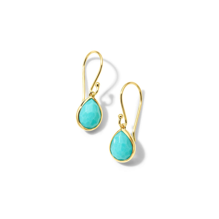 Turquoise 18K Gold Teeny Teardrop Earrings - Studio View | IPPOLITA