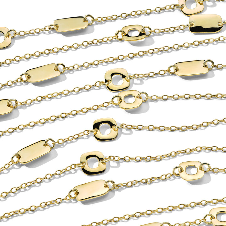 Mosaic Chain Link Necklace 50"