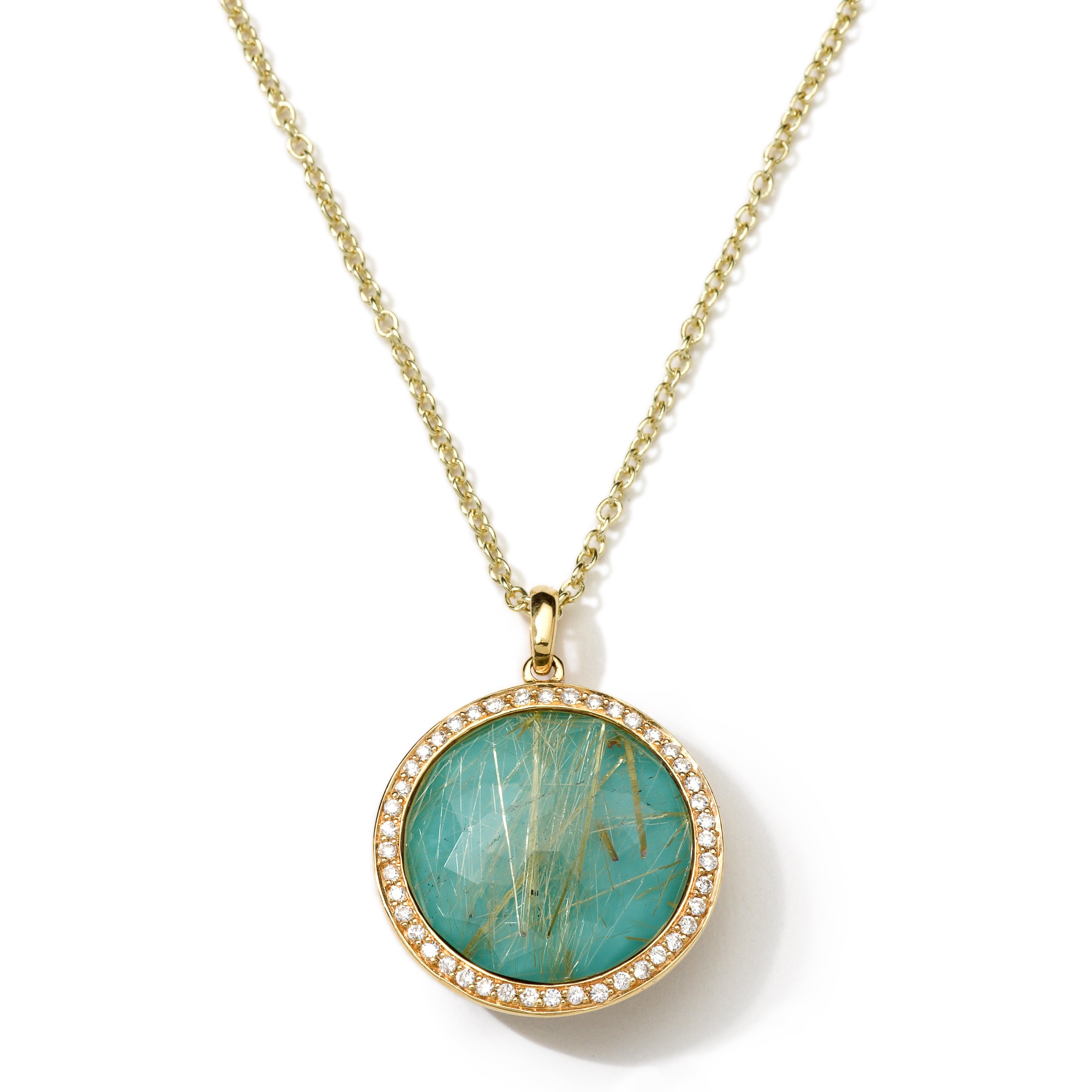 GOLDEN RUTILATED QUARTZ OVER TURQUOISE DOUBLET