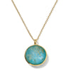 GOLDEN RUTILATED QUARTZ OVER TURQUOISE DOUBLET