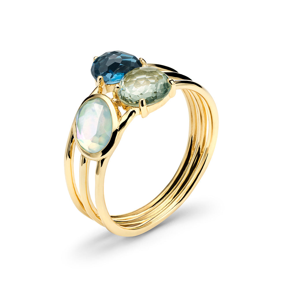 3-Stone Triple Band Ring