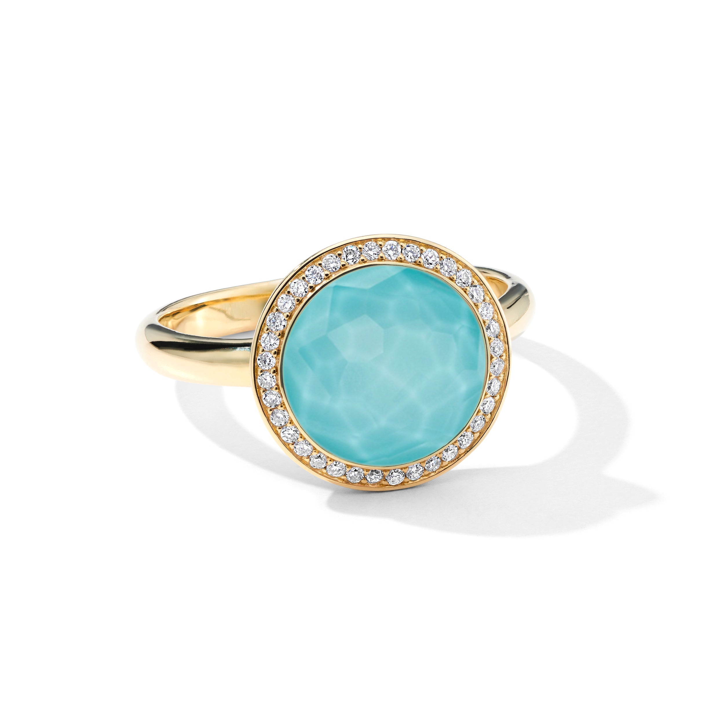 ROCK CRYSTAL OVER TURQUOISE DOUBLET
