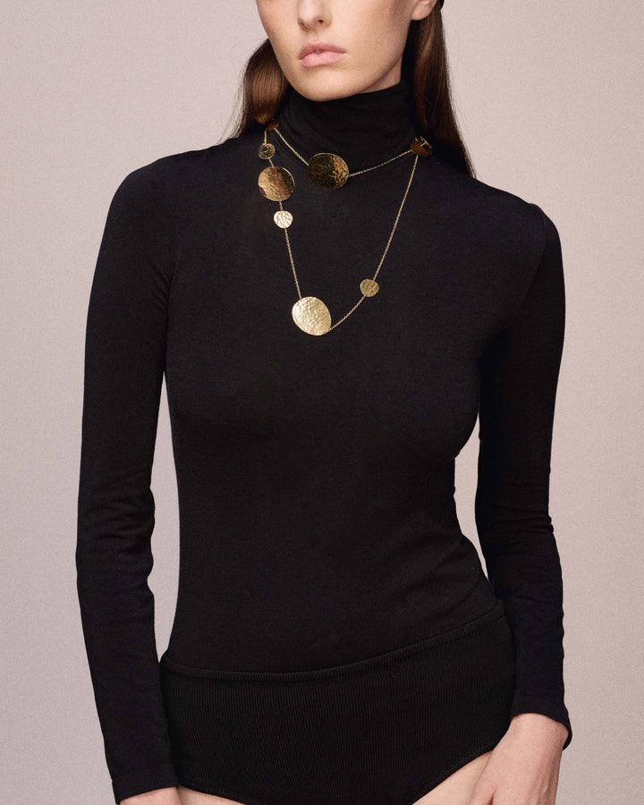 Long Crinkle Multi Station Necklace
