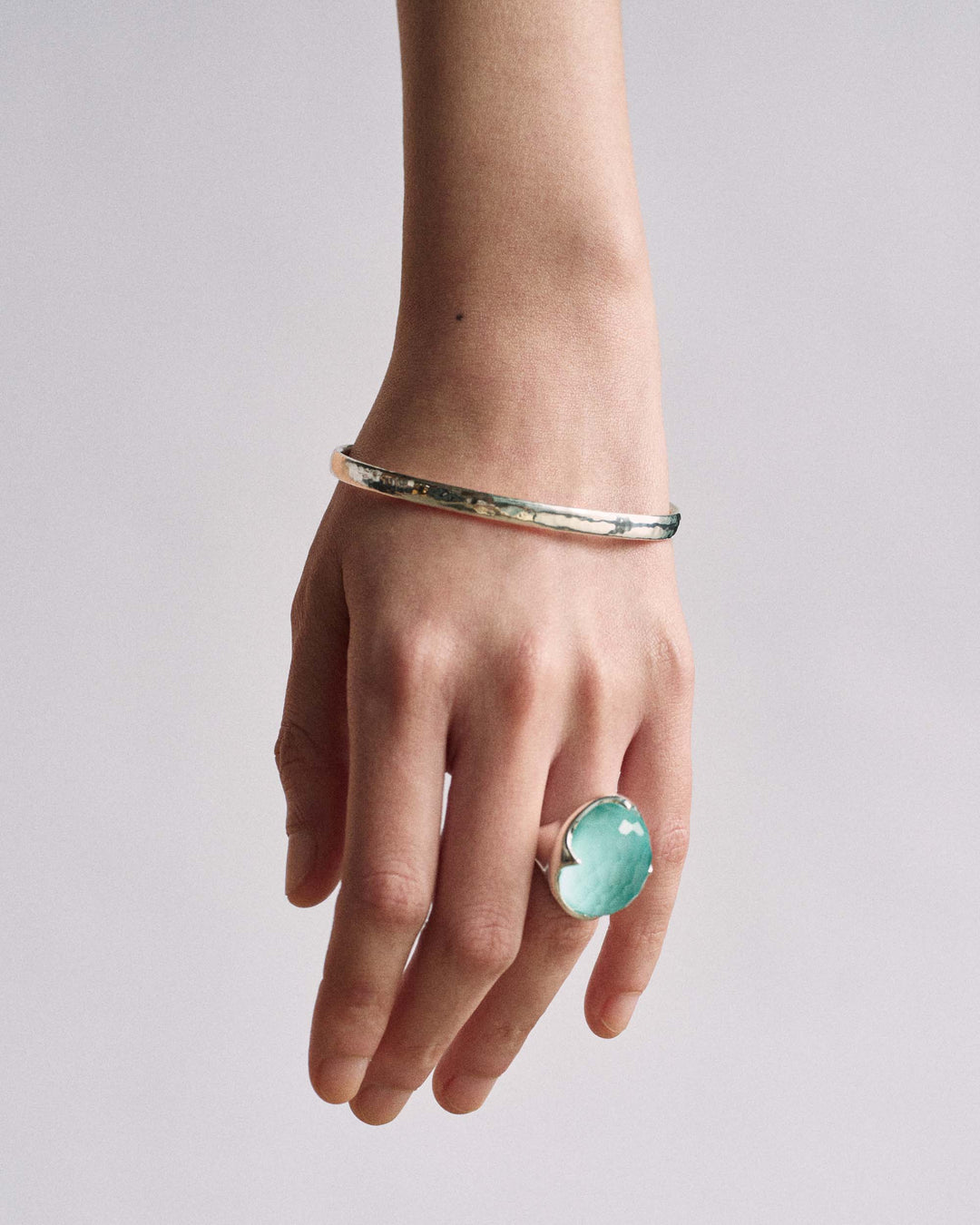 Flat Hammered Bangle