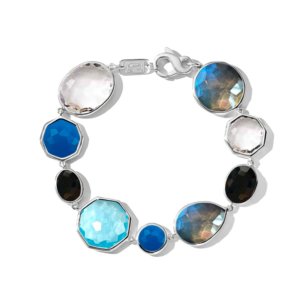 Large Flexible Bracelet with Multi Stone