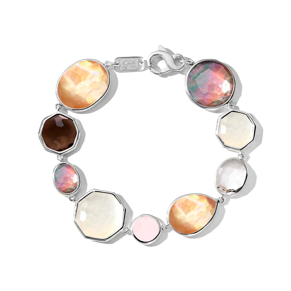 Large Flexible Bracelet with Multi Stone