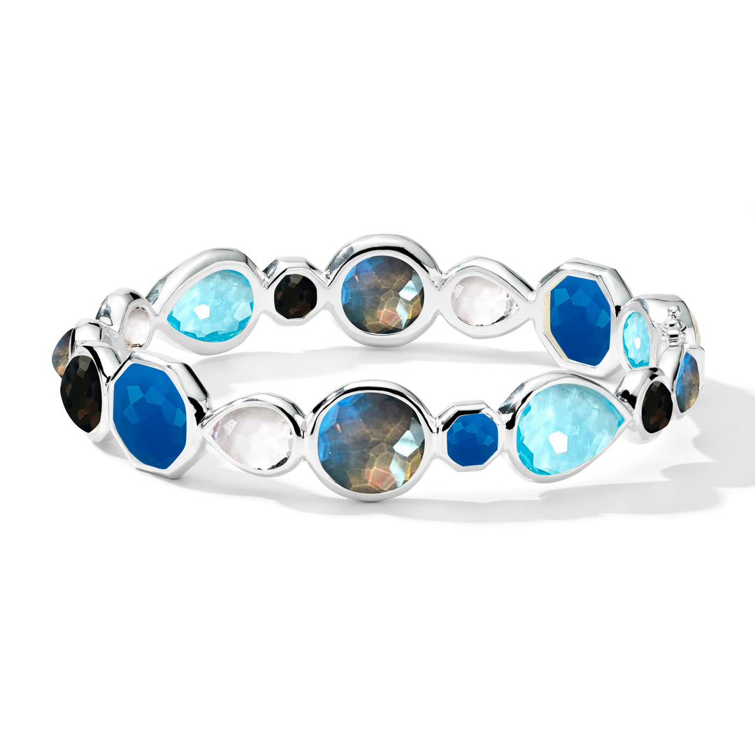 Multi-Stone Hinged Bangle Bracelet