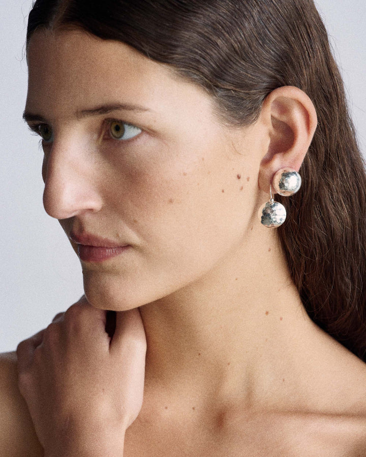 Shiny Drop Disc Earrings