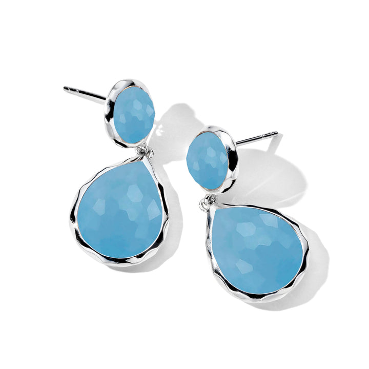 2-Stone Dangle Post Earrings