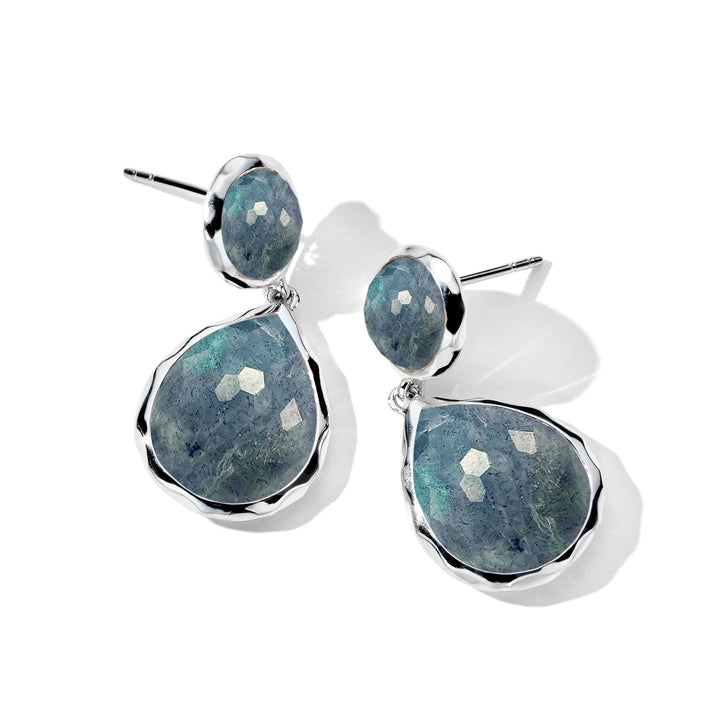 2-Stone Dangle Post Earrings