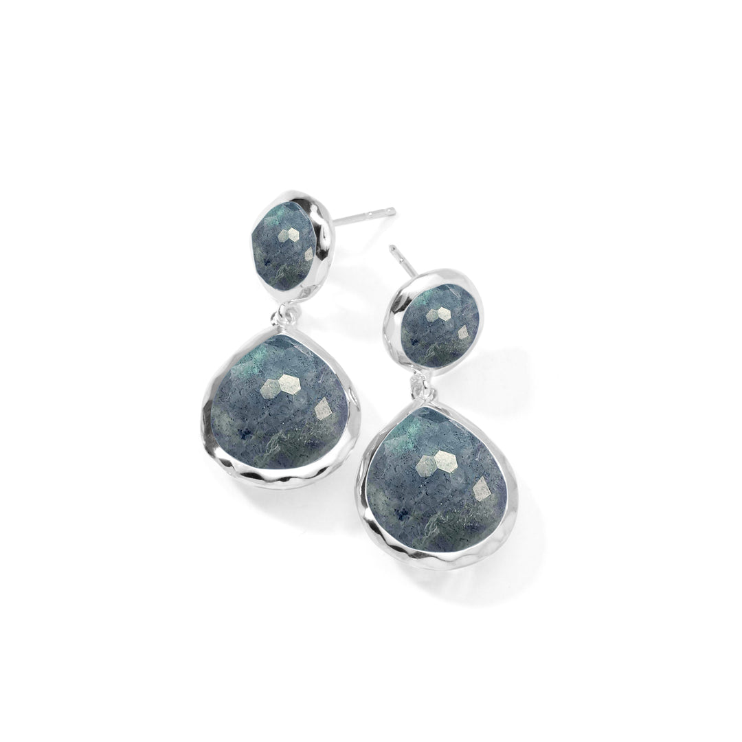 2-Stone Dangle Post Earrings