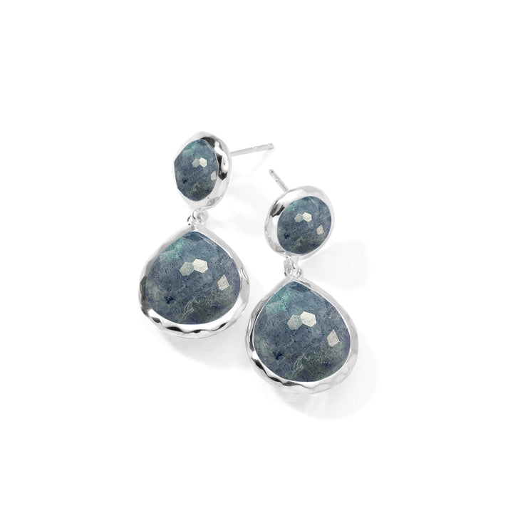 2-Stone Dangle Post Earrings
