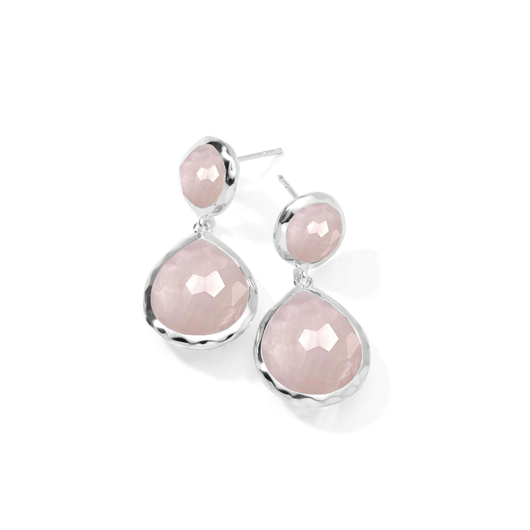 2-Stone Dangle Post Earrings