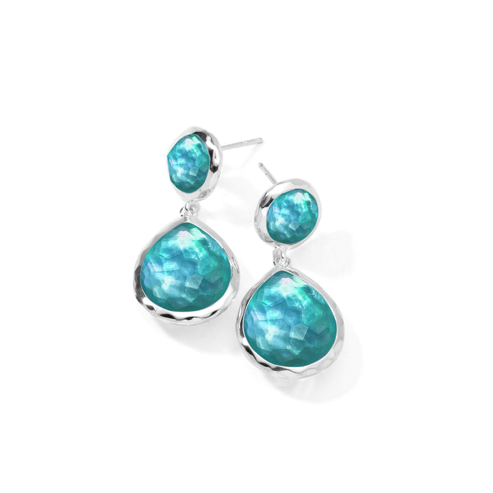 2-Stone Dangle Post Earrings