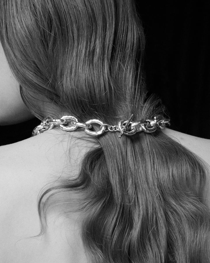 Large Linked Hammered Bastille Necklace