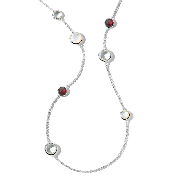 Mixed Multi-Stone Station Necklace