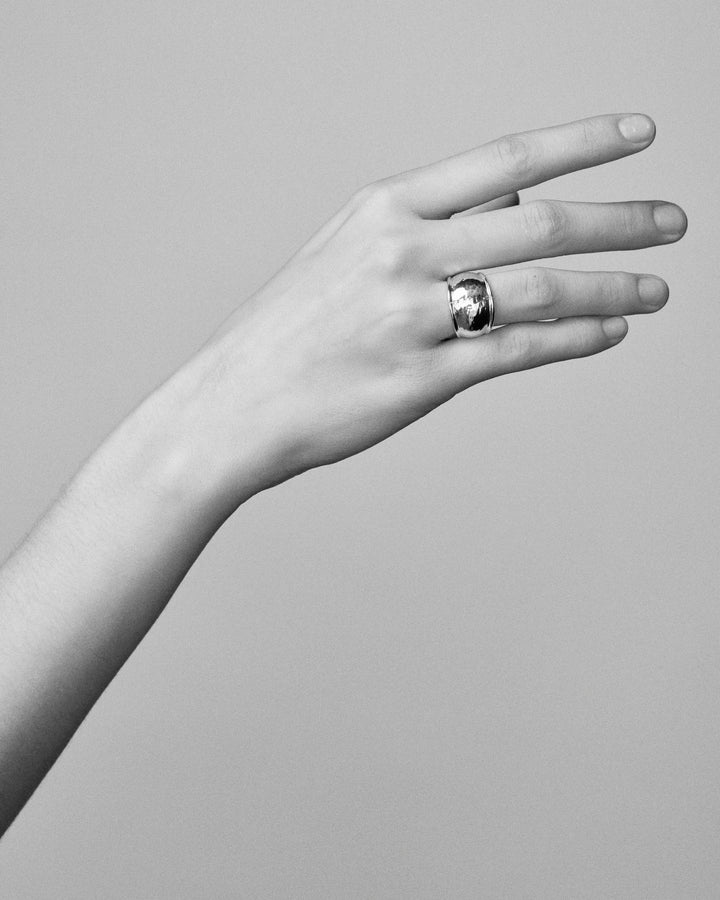 Goddess Crinkle Hammered Dome Ring