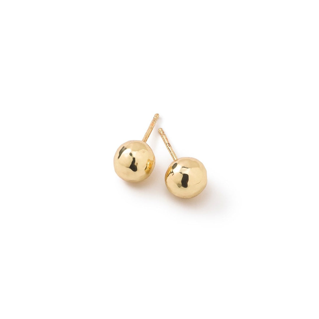 18K Gold Small Hammered Ball Stud Earrings - Flat Lay | IPPOLITA