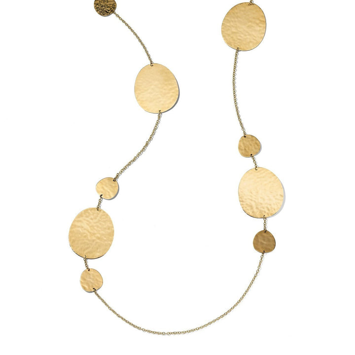 Long Crinkle Multi Station Necklace