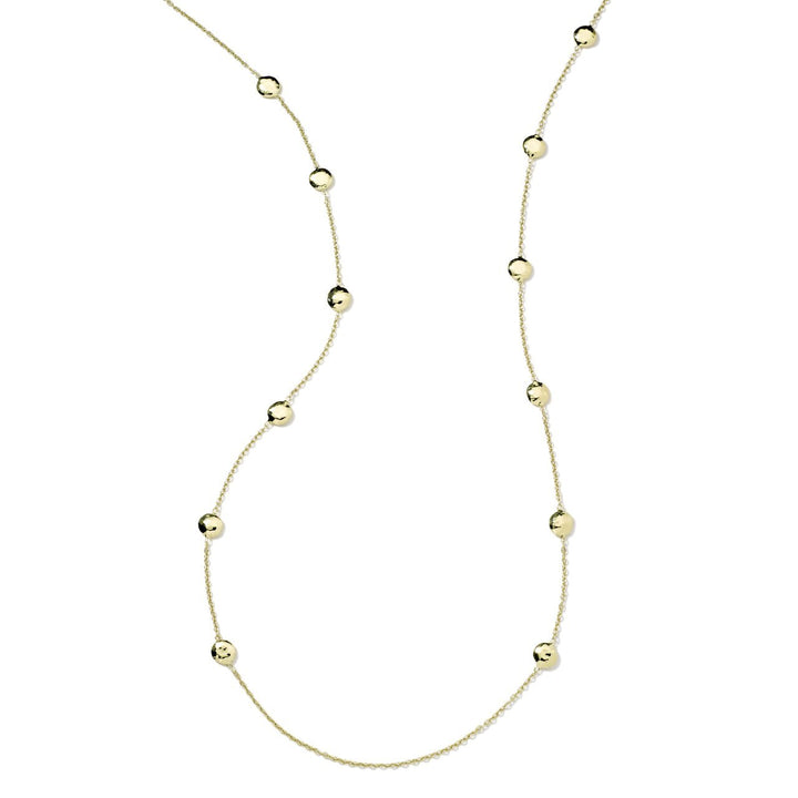 18K Gold Hammered Pinball Layering Necklace - Full Length View | IPPOLITA