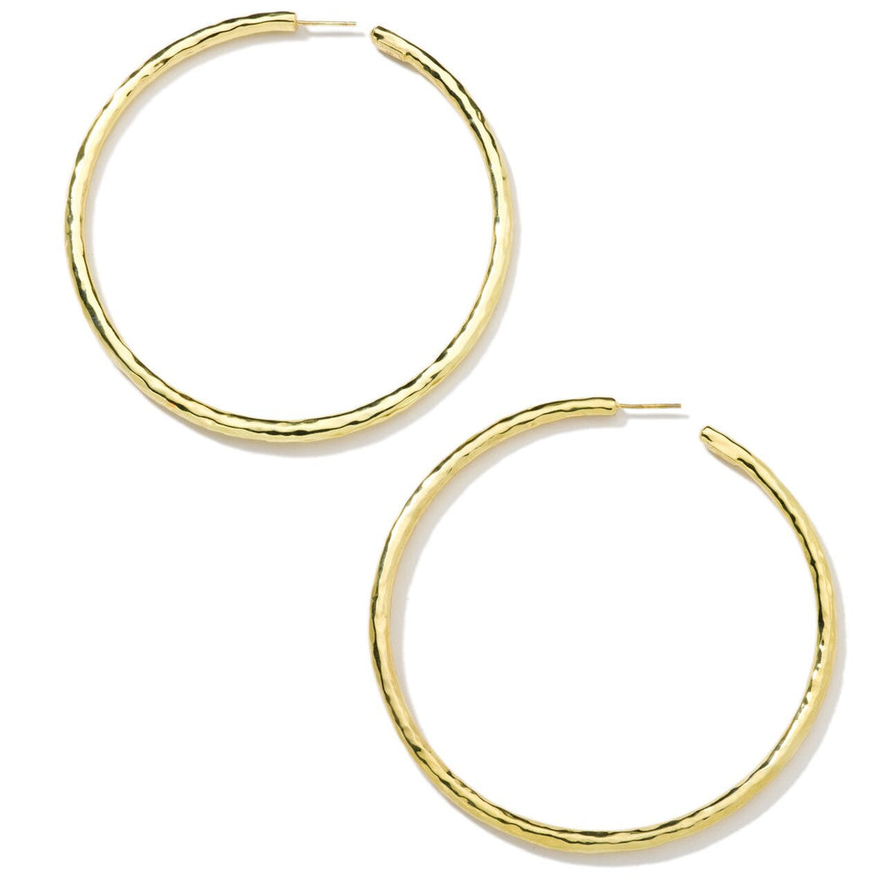 18K Gold Extra Large Hammered Hoop Earrings - Flat Lay | IPPOLITA