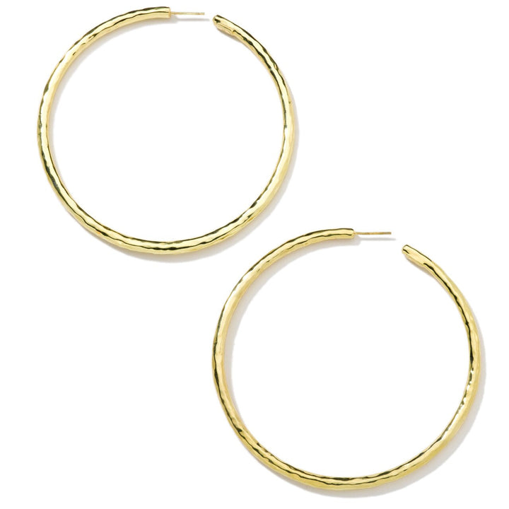 18K Gold Extra Large Hammered Hoop Earrings - Flat Lay | IPPOLITA