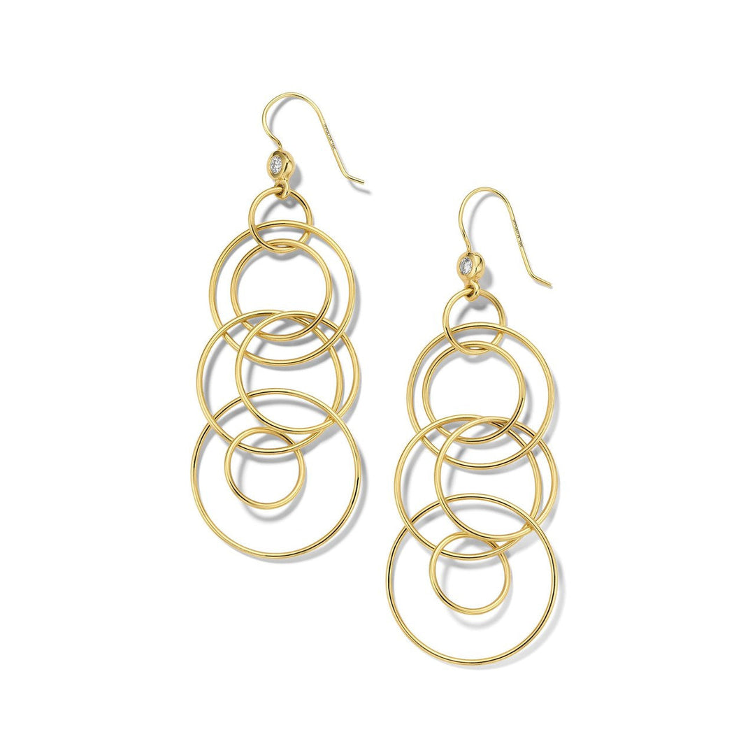 Yellow Gold Jet Set Interlocking Circles Earrings - Flat Lay Detail | IPPOLITA
