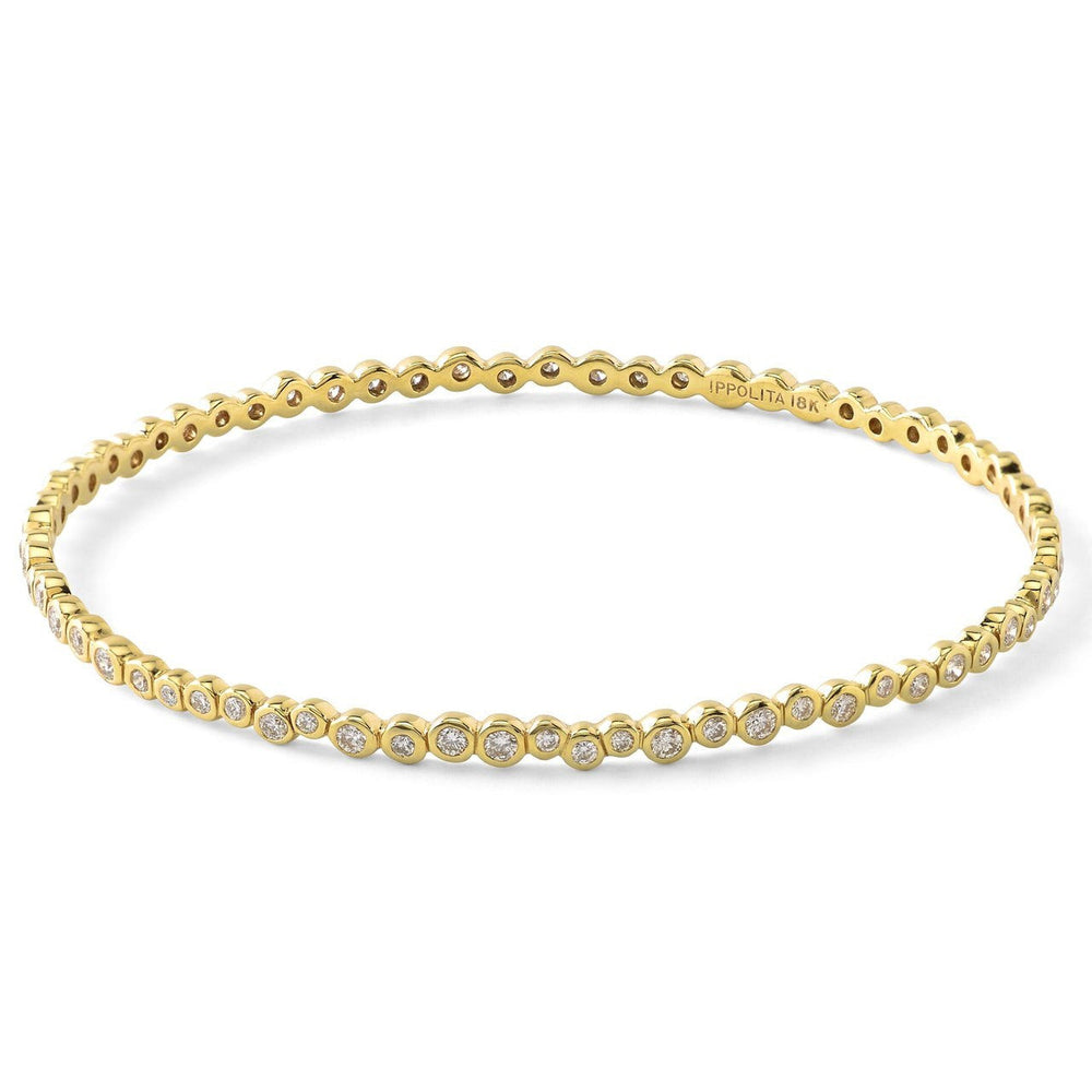 18K Gold Diamond Starlet Bangle Bracelet - Angled Product View | IPPOLITA