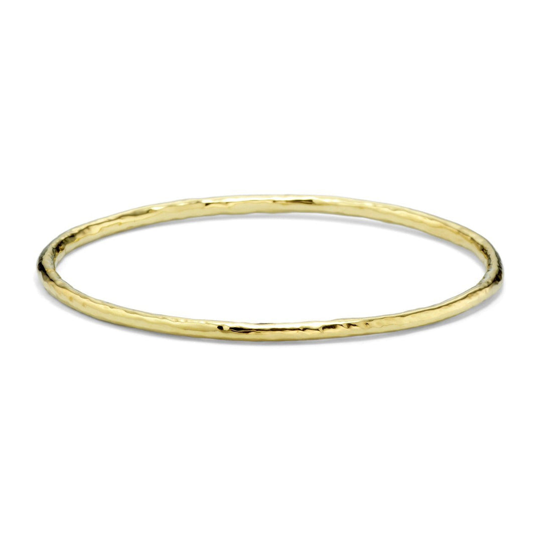 18K Gold Small Hammered Bangle - Side Profile | IPPOLITA
