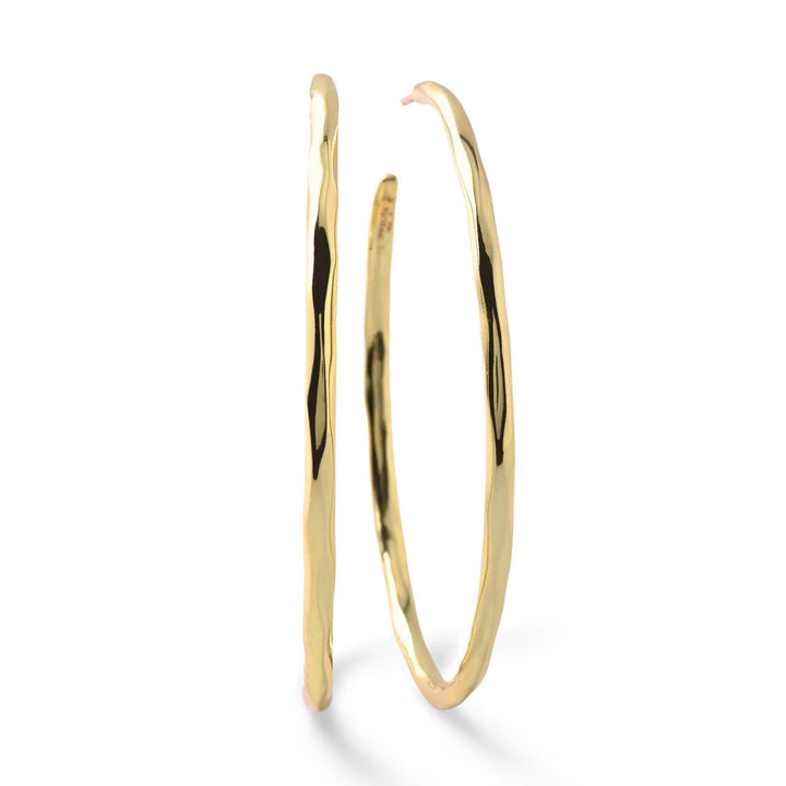 18K Gold Large Squiggle Hoop Earrings - Three Quarter View | IPPOLITA