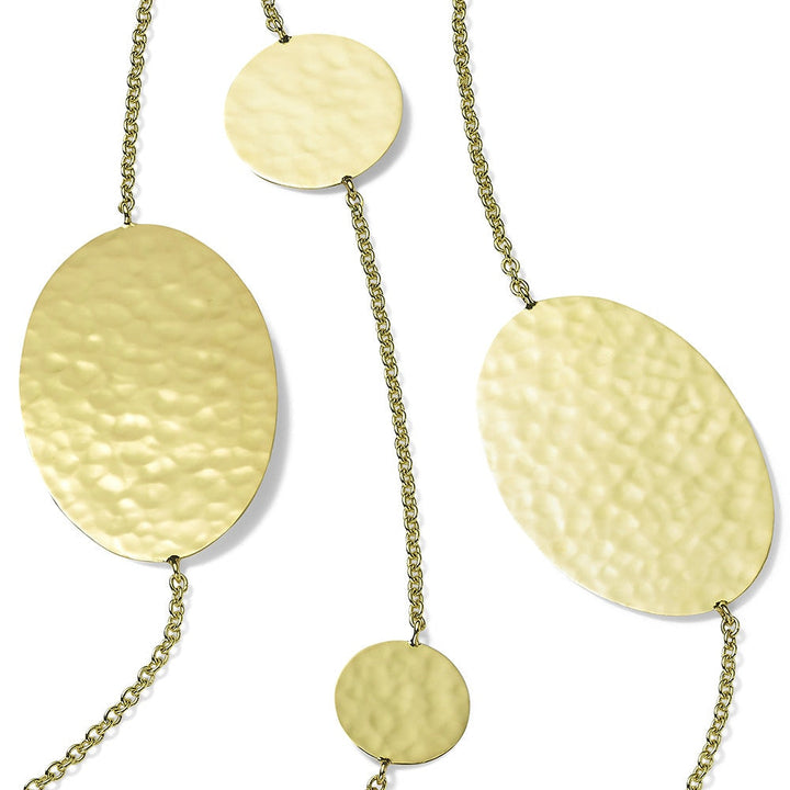 Crinkle Hammered Oval & Circles Necklace