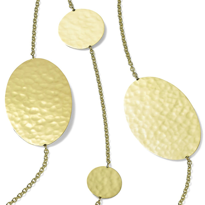 Crinkle Hammered Oval & Circles Necklace